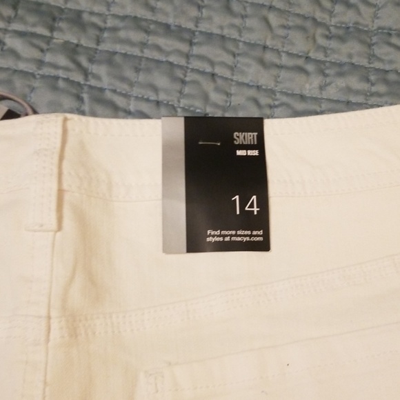 Style and Co White Mid Rise Button up Skirt - Picture 5 of 8